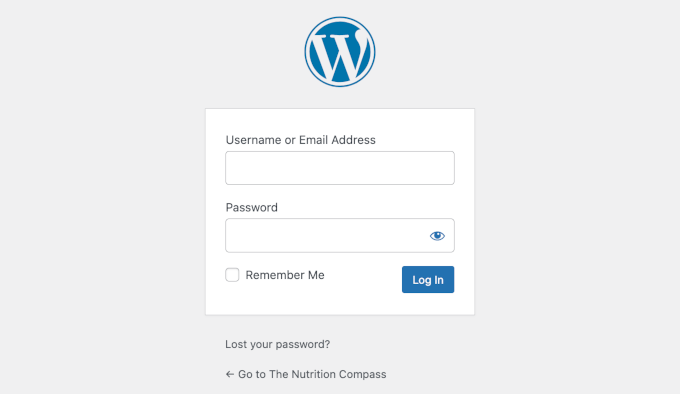 thenutritioncompass wp login