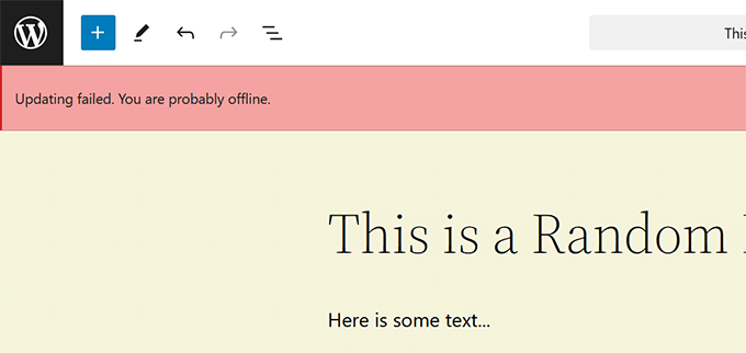 updating failed error